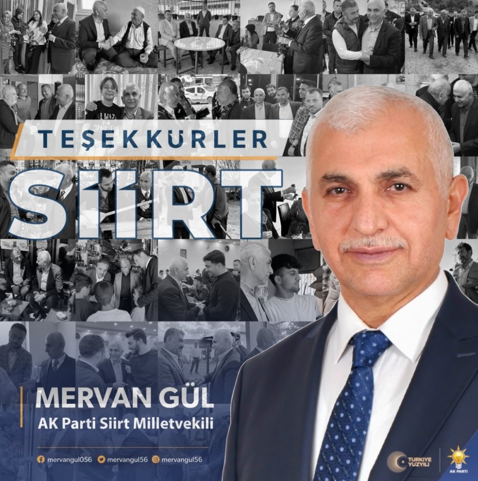 AK Parti Siirt Milletvekili Mervan Gül’den Teşekkür Mesajı