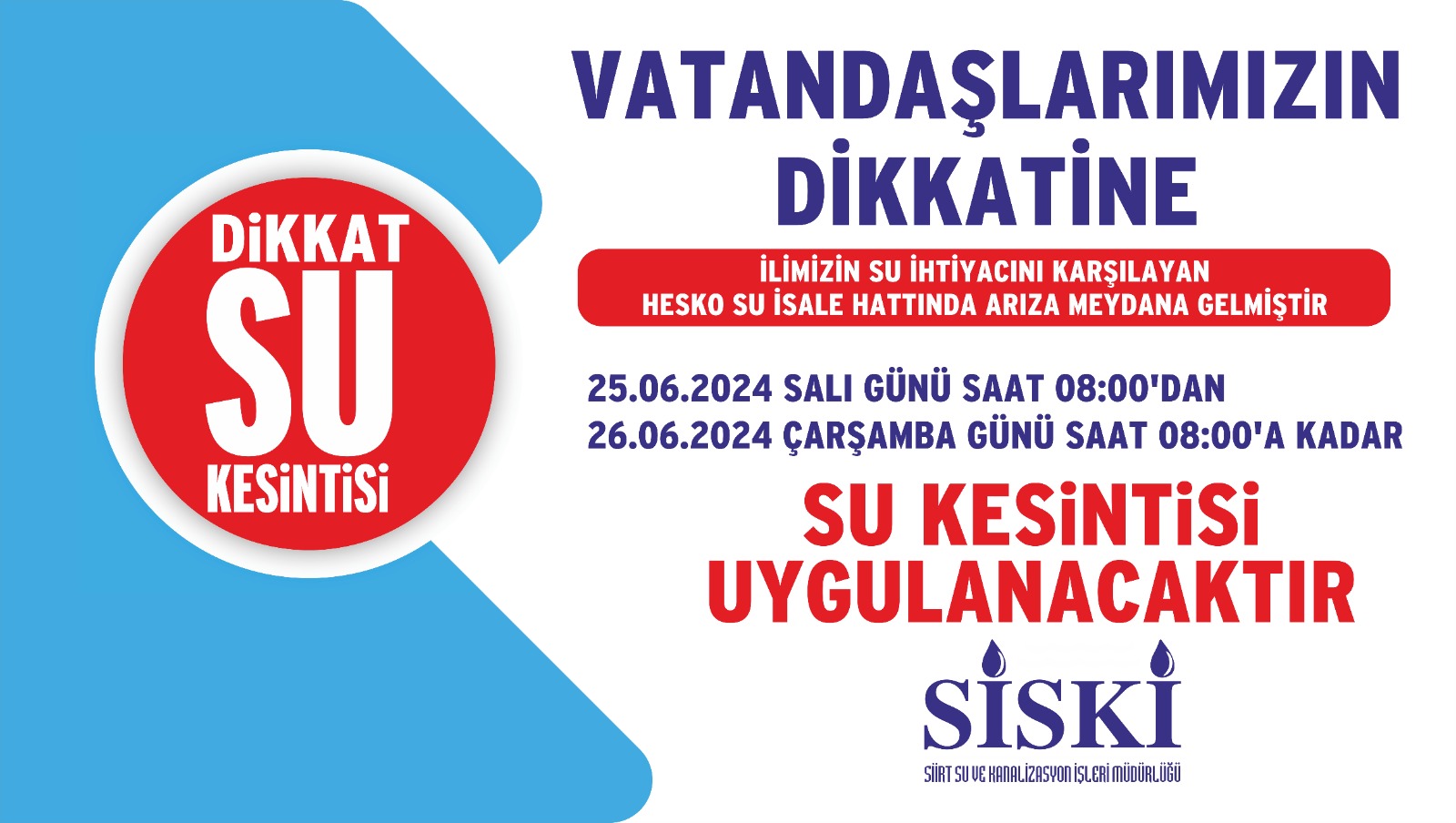 DAMACANALARI HAZIRLAYIN! SU KESİNTİSİ UYGULANACAK