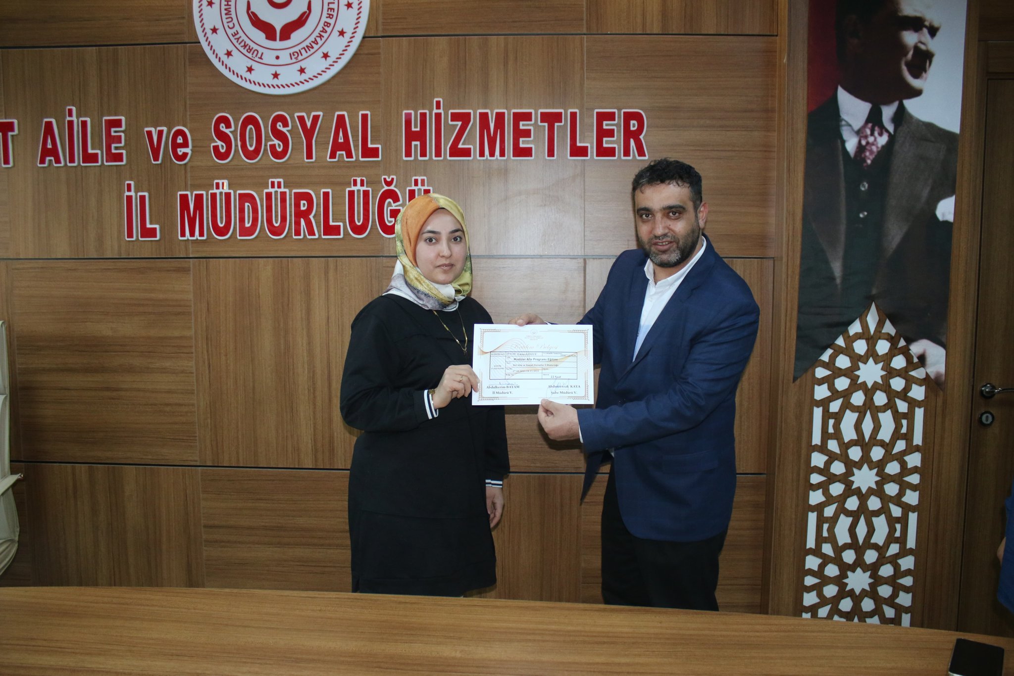 İŞKUR Personeline Modüler Aile Eğitimi Katılım Belgeleri Verildi