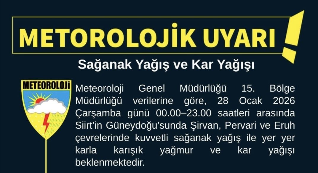 SİİRT İÇİN TURUNCU ALARM: Şiddetli Yağış ve Kar Bekleniyor!