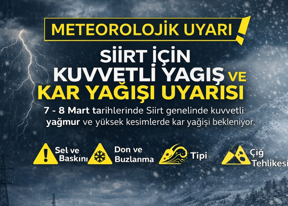 Siirt İçin Kuvvetli Yağış ve Kar Uyarısı