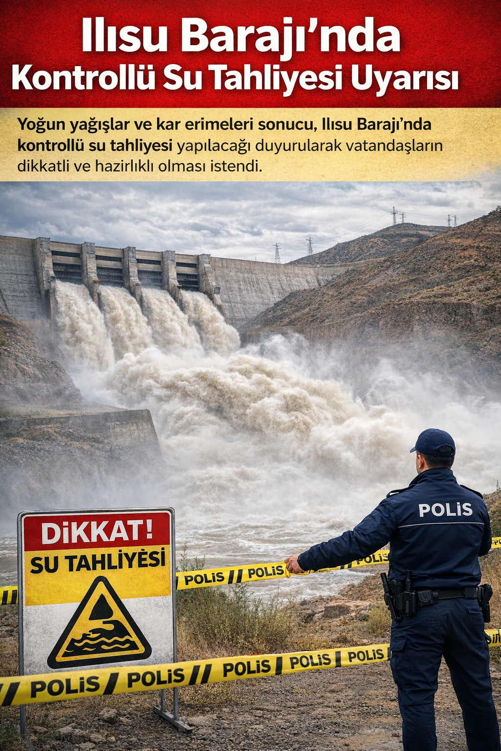 Ilısu Barajı’nda Kontrollü Su Tahliyesi Uyarısı