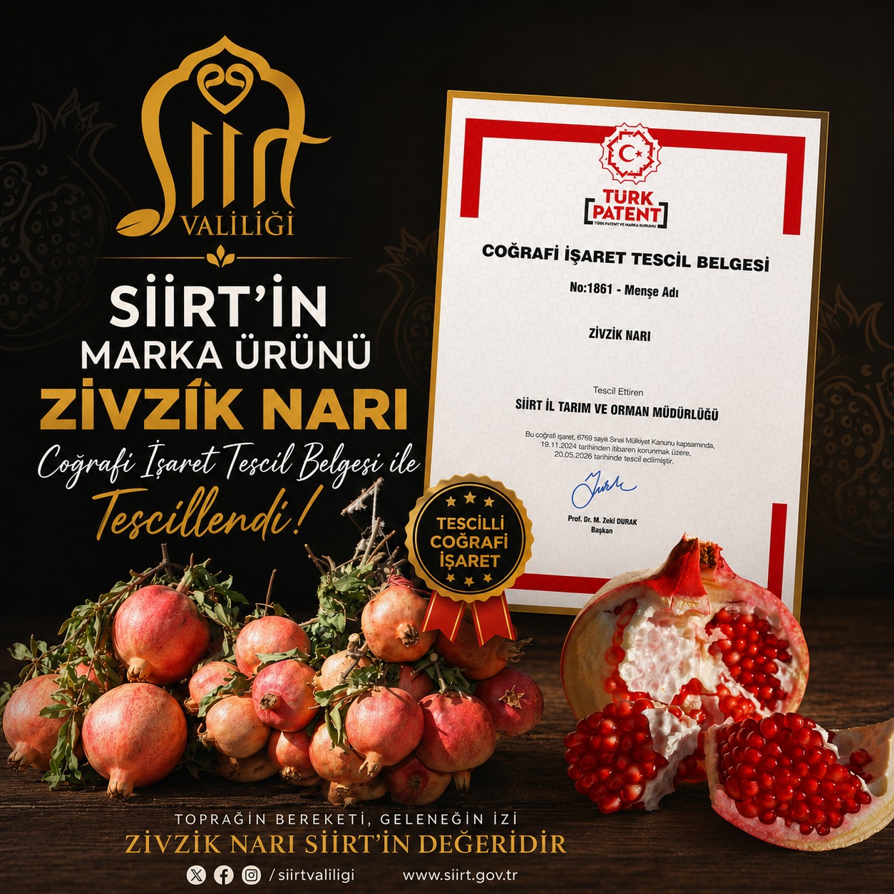 Zivzik Narı, Siirt’in 14. Coğrafi İşaretli Ürünü Oldu