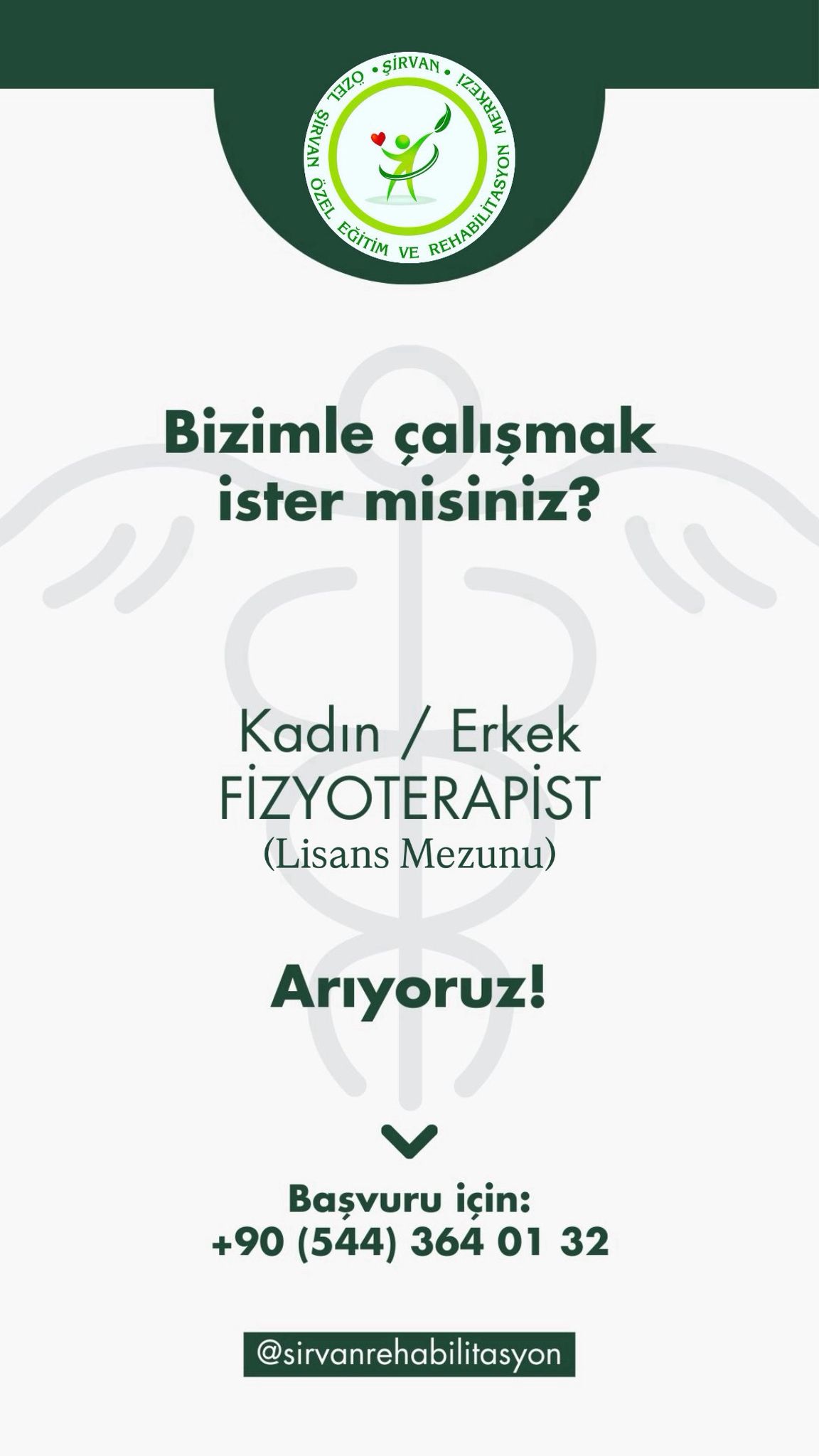 Şirvan Özel Eğitim ve Rehabilitasyon Merkezi Fizyoterapist Arıyor