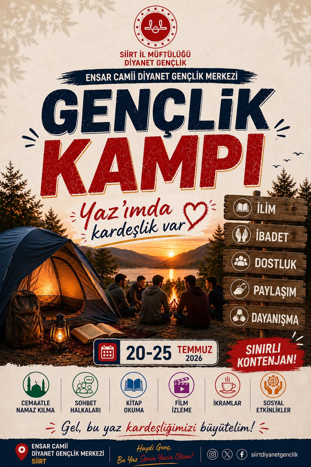 Diyanet Gençlik Merkezi’nden Yaz Tatiline Özel Gençlik Kampı