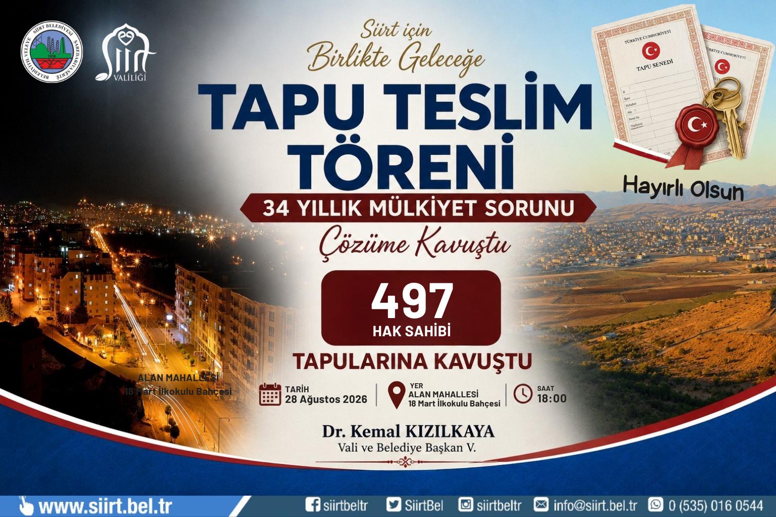 Siirt’te 34 Yıllık Mülkiyet Sorunu Çözüldü